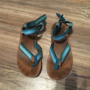 Blue green ombré Tevas